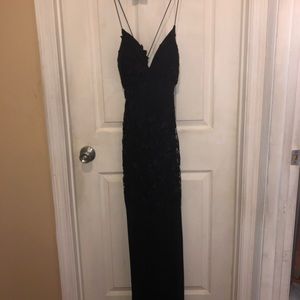 Sleek black prom dress